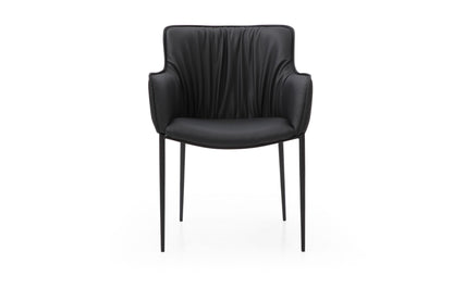 Tiffany Black Eco-Leather Dining Armchair