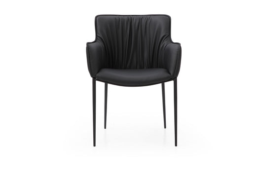 Tiffany Black Eco-Leather Dining Armchair