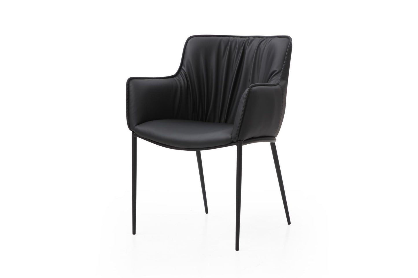Tiffany Black Eco-Leather Dining Armchair
