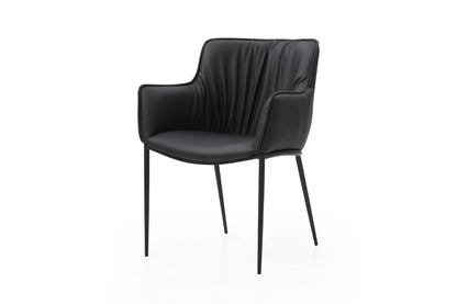 Tiffany Black Eco-Leather Dining Armchair