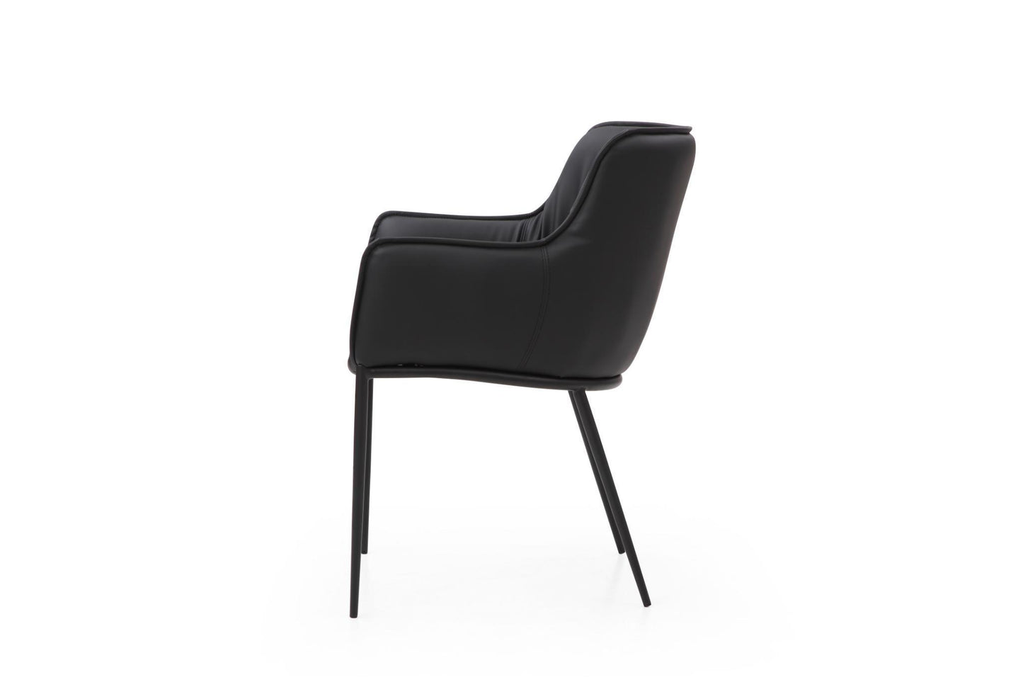 Tiffany Black Eco-Leather Dining Armchair