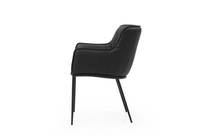 Tiffany Black Eco-Leather Dining Armchair
