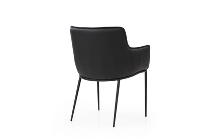 Tiffany Black Eco-Leather Dining Armchair