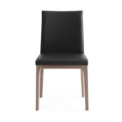 Stella Walnut and Black Faux Leather Dining Chair