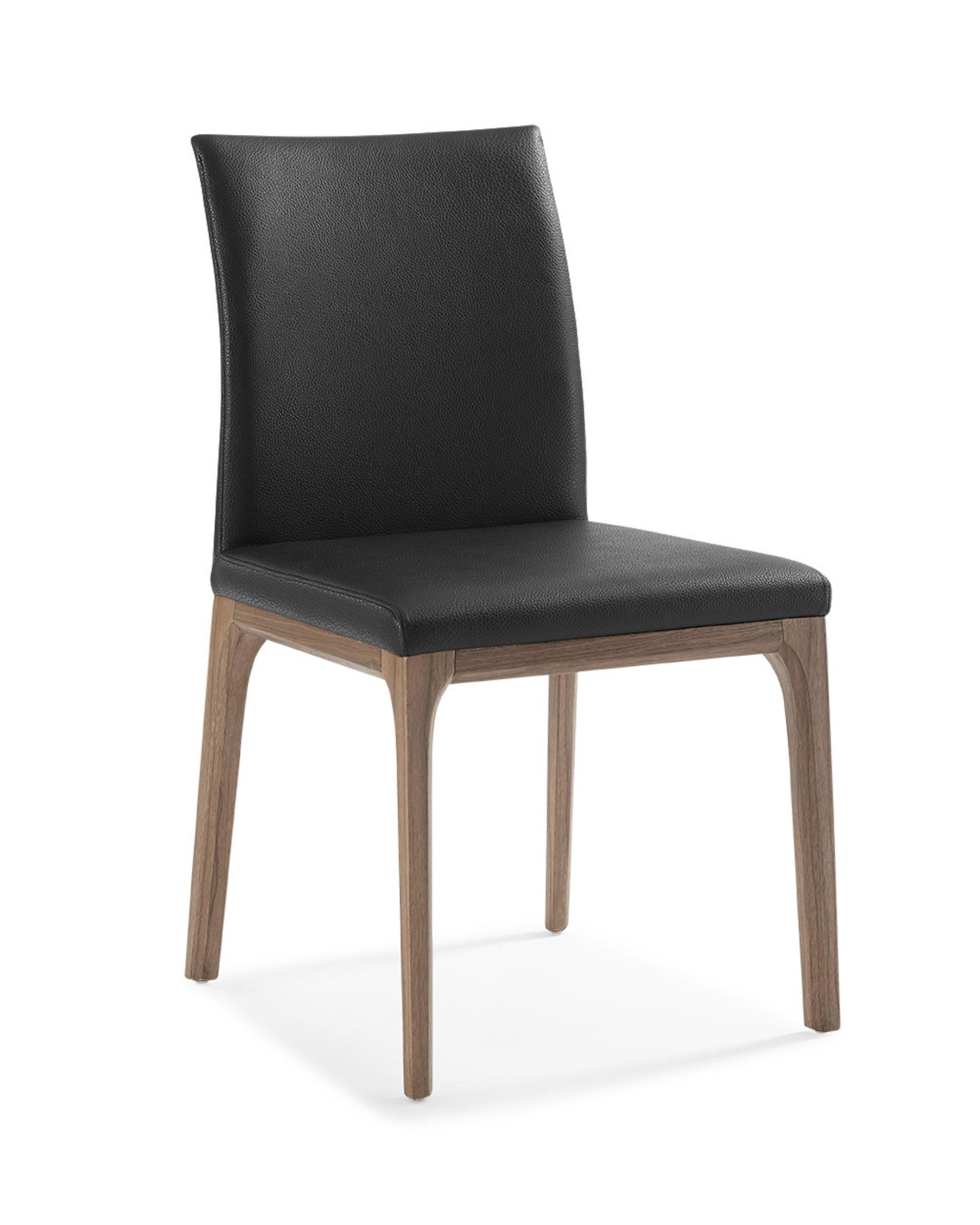 Stella Walnut and Black Faux Leather Dining Chair