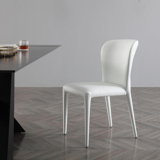 Hazel White Faux Leather Dining Chair