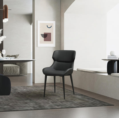 Morocco Black Faux Leather Dining Chair