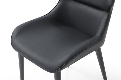 Morocco Black Faux Leather Dining Chair