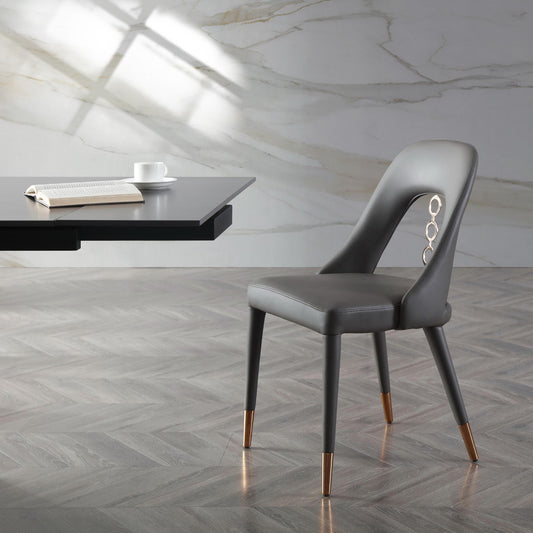 Liza Dark Grey & Rose Gold Dining Chai