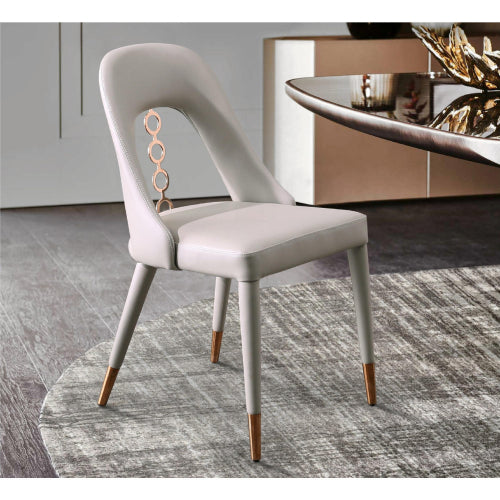 Liza Light Grey & Rose Gold Dining Chair