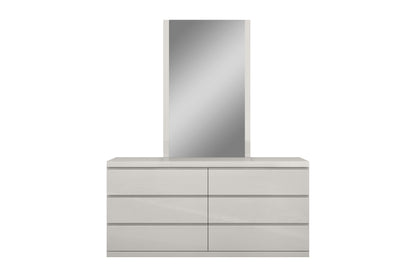 Anna 6-Drawer Double Dresser - High Gloss Grey