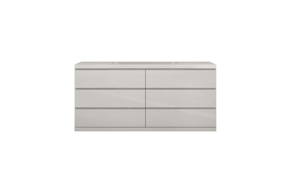 Anna 6-Drawer Double Dresser - High Gloss Grey