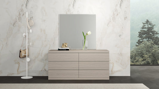 Anna 6-Drawer Double Dresser - Matte White Oak