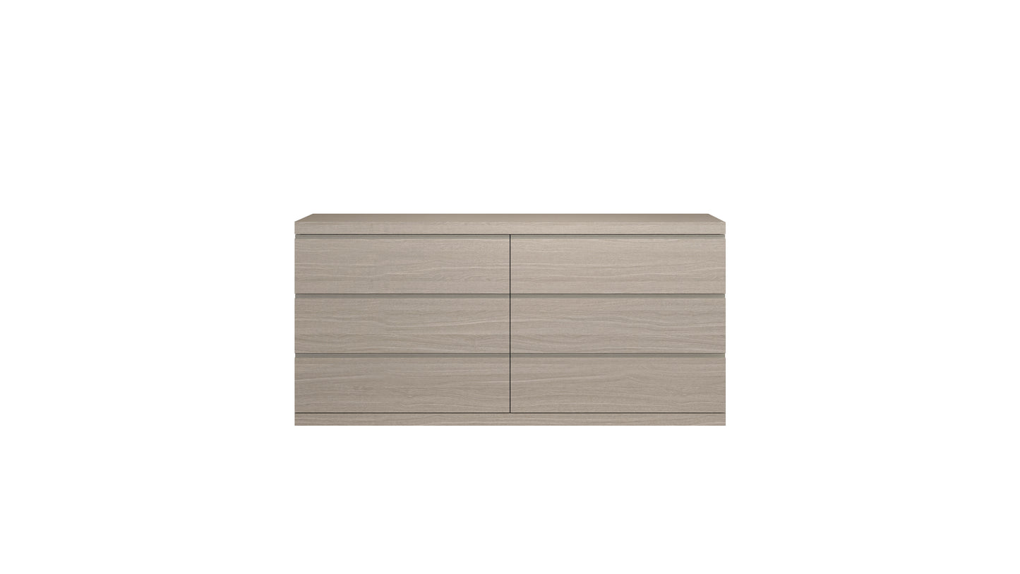 Anna 6-Drawer Double Dresser - Matte White Oak