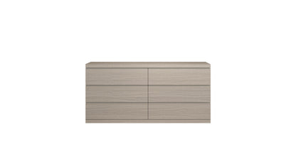 Anna 6-Drawer Double Dresser - Matte White Oak