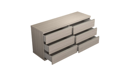 Anna 6-Drawer Double Dresser - Matte White Oak