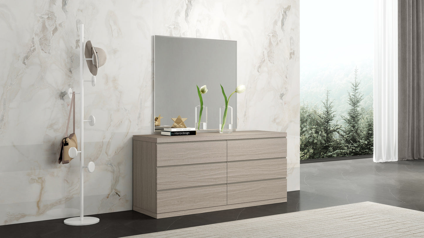 Anna 6-Drawer Double Dresser - Matte White Oak