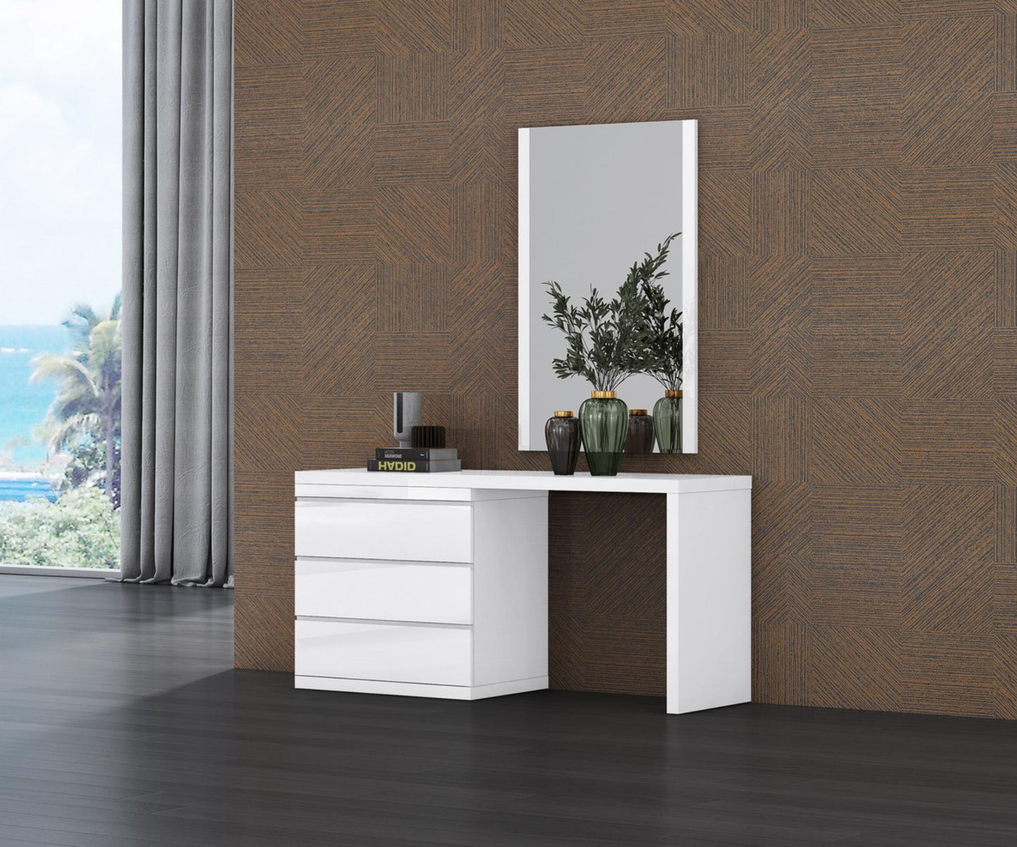 Anna 3-Drawer Single Dresser - High Gloss White