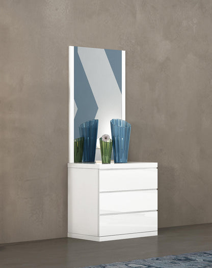 Anna 3-Drawer Single Dresser - High Gloss White
