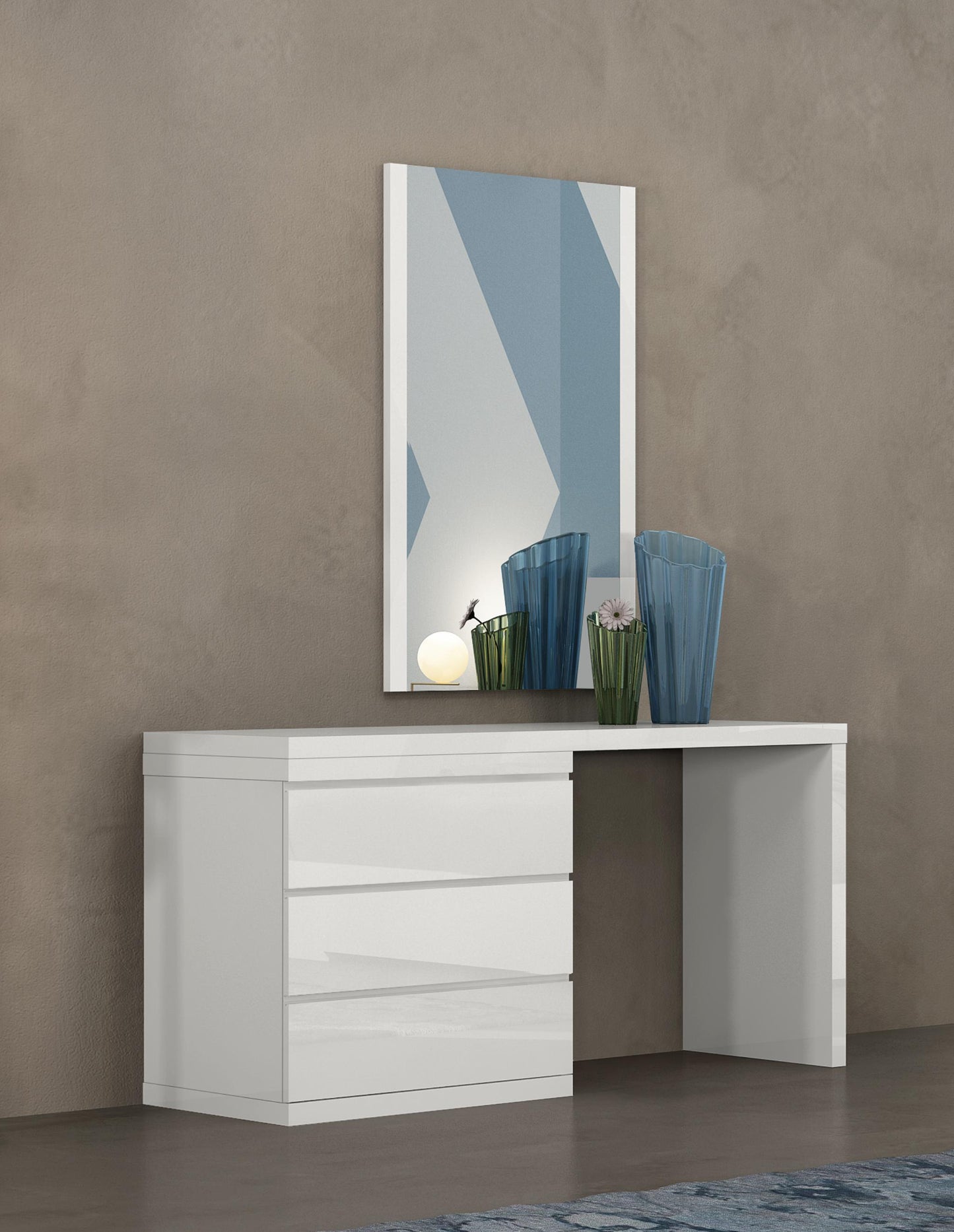 Anna 3-Drawer Single Dresser - High Gloss White
