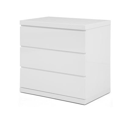 Anna 3-Drawer Single Dresser - High Gloss White