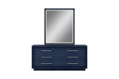 Alexander 6-Drawer Double Dresser - High Gloss Sapphire Blue