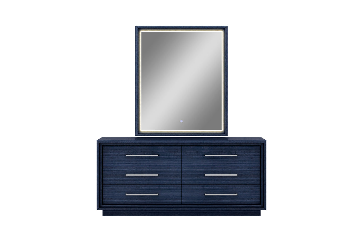 Alexander 5-Drawer Chest - High Gloss Sapphire Blue