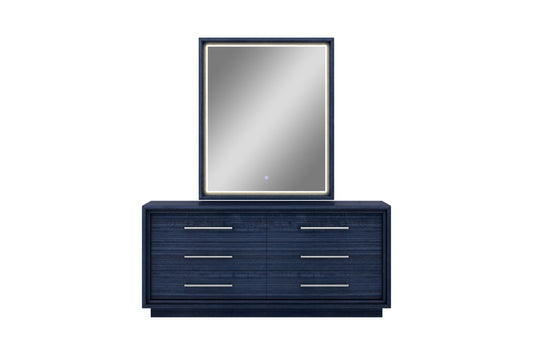 Alexander 5-Drawer Chest - High Gloss Sapphire Blue