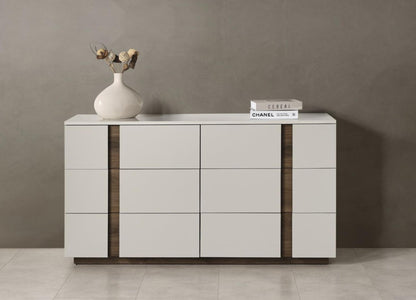 Romina Dresser - Light Grey/Walnut