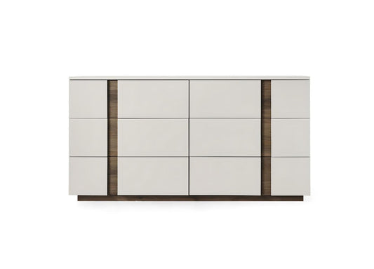 Romina Dresser - Light Grey/Walnut