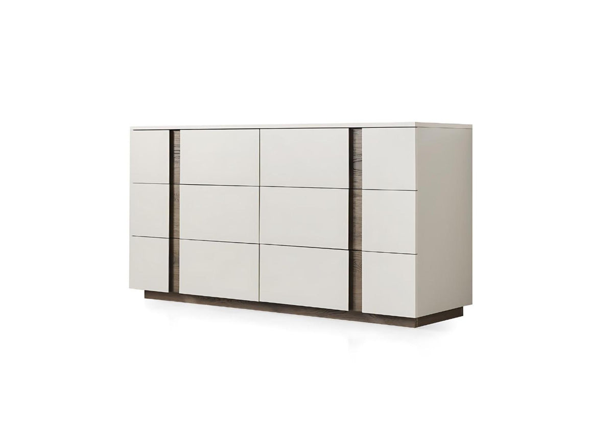 Romina Dresser - Light Grey/Walnut