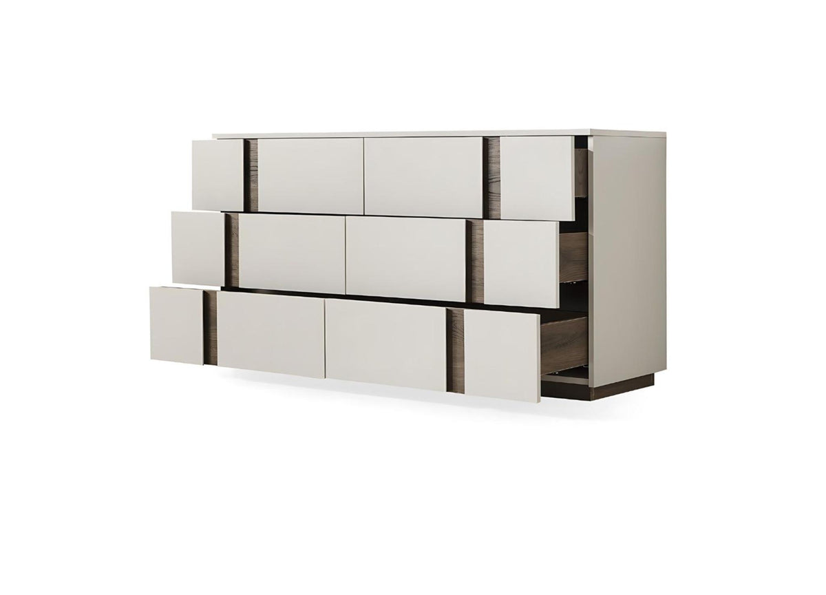 Romina Dresser - Light Grey/Walnut