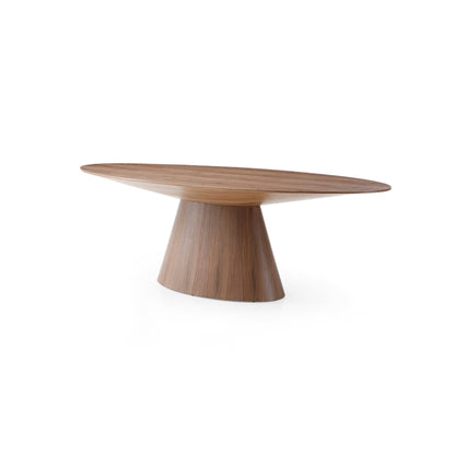 Bruno 95" Oval Dining Table in Walnut Veneer