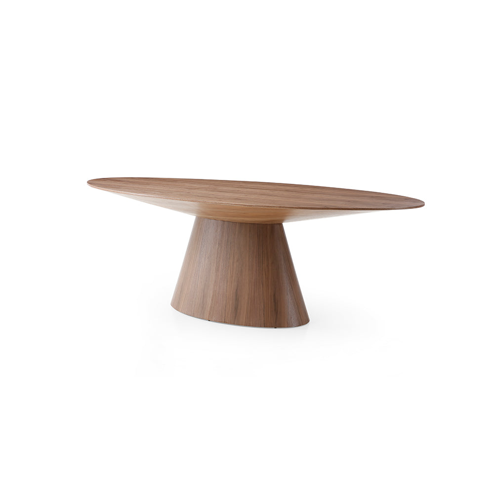 Bruno 95" Oval Dining Table in Walnut Veneer