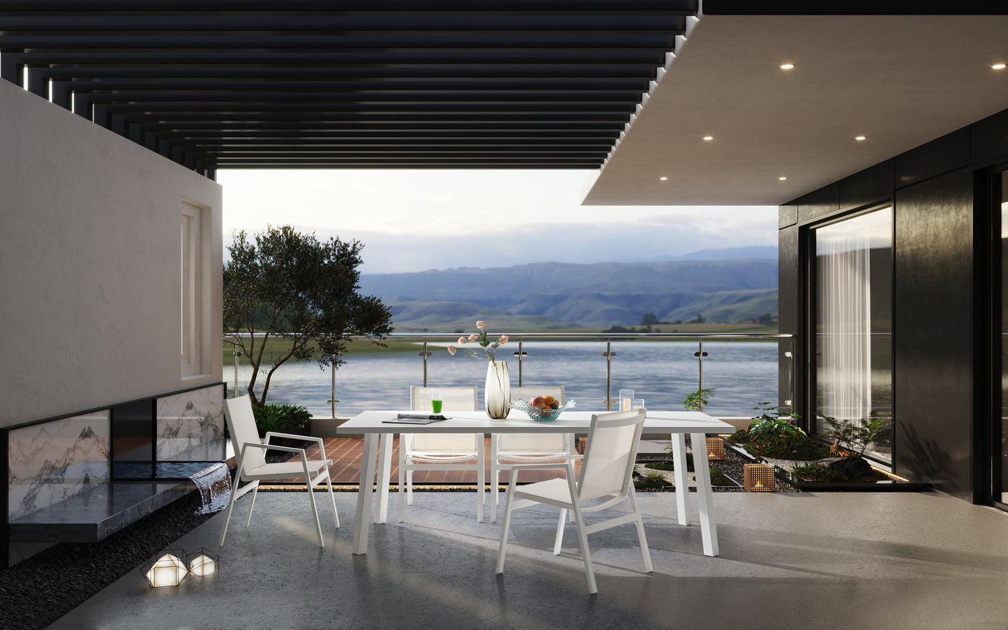 Rio Outdoor Rectangular Dining Table - White