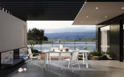 Rio Outdoor Rectangular Dining Table - White