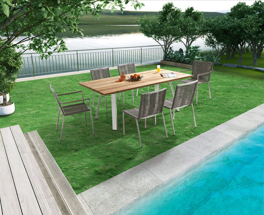 Rhea Outdoor Dining Table - Walnut