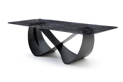Tiffany Dining Table - Black Glass