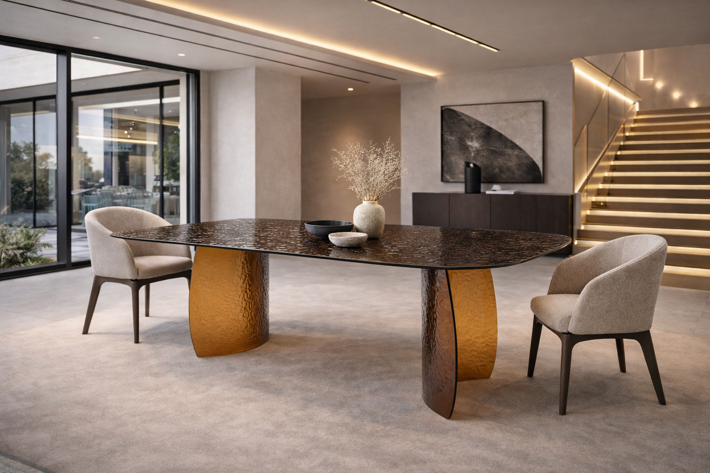 Rivelle Dining Table - Bronze