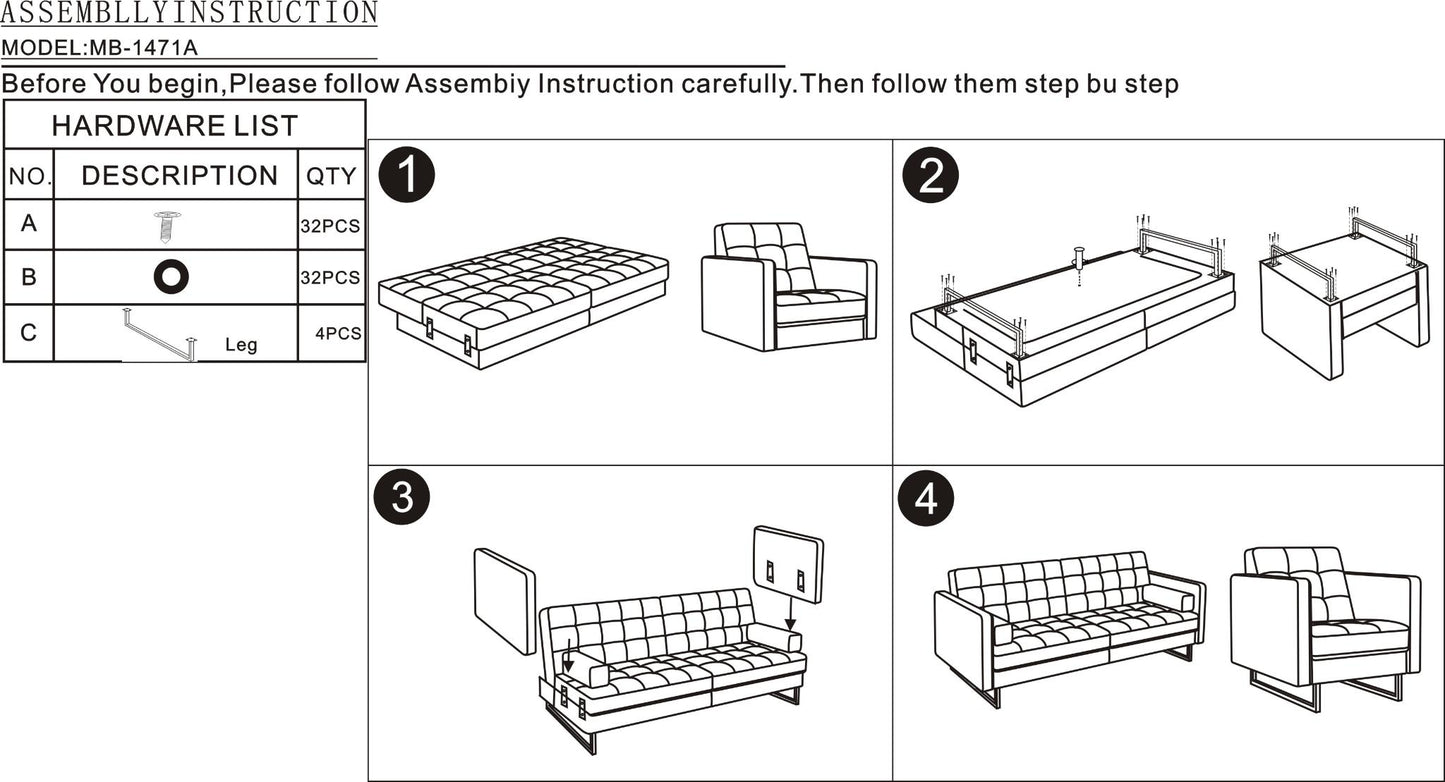 Giovanni Sofa Bed - White