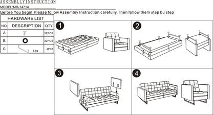 Giovanni Sofa Bed - White