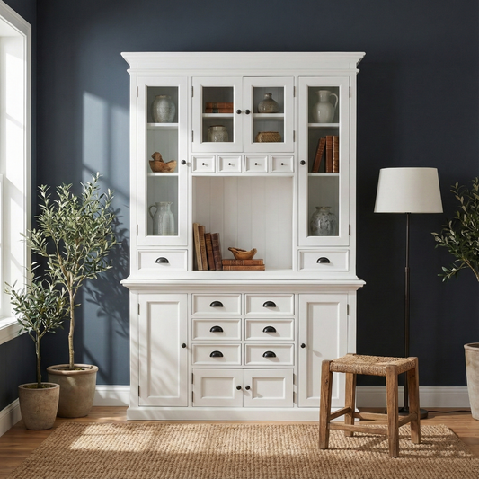 Halifax Glass Door Dining Hutch Unit 57''