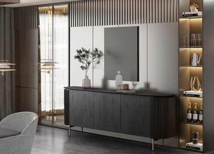 Heidi Buffet - Black Oak Veneer & Brushed Brass