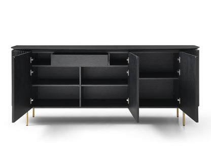 Heidi Buffet - Black Oak Veneer & Brushed Brass