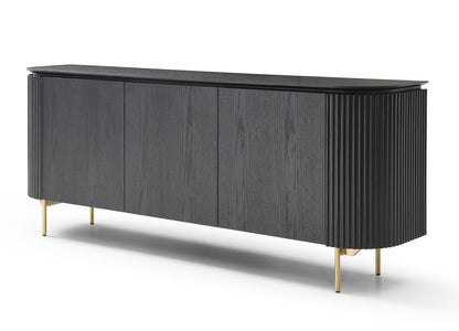 Heidi Buffet - Black Oak Veneer & Brushed Brass