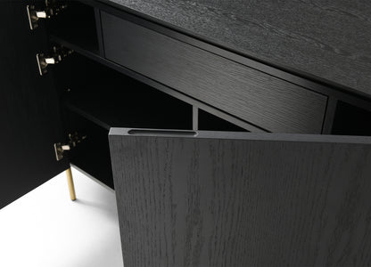 Heidi Buffet - Black Oak Veneer & Brushed Brass