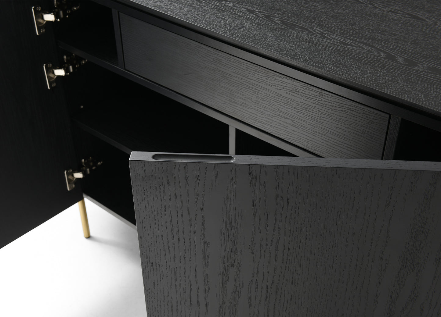 Heidi Buffet - Black Oak Veneer & Brushed Brass