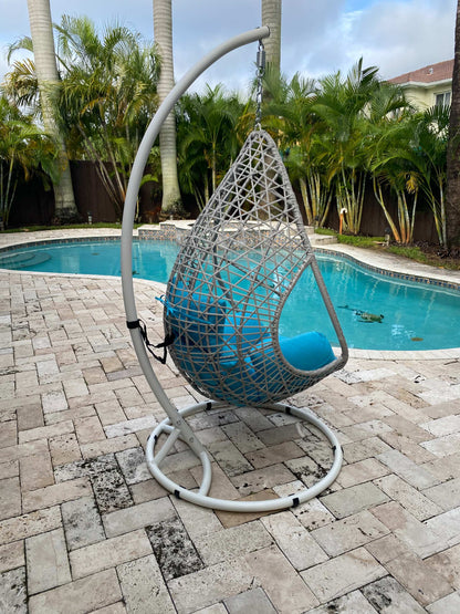 Bravo Outdoor Egg Chair - White/Blue