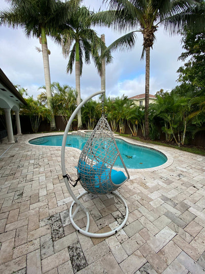 Bravo Outdoor Egg Chair - White/Blue