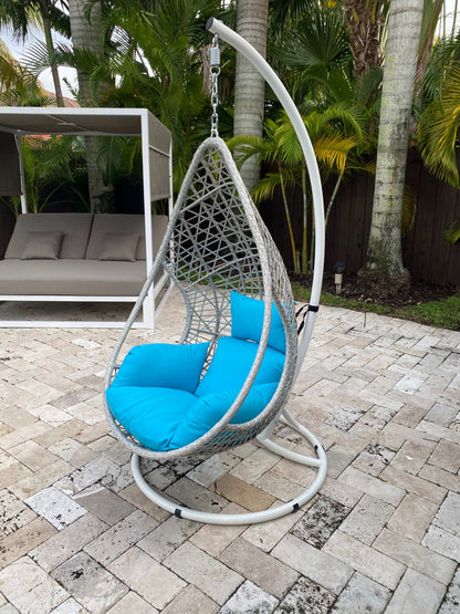 Bravo Outdoor Egg Chair - White/Blue